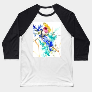 House Finch And Wild flowers Baseball T-Shirt